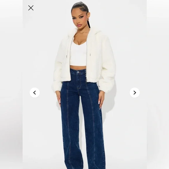 Cabin Cozy Faux Fur Jacket - Ivory - Picture 2 of 5